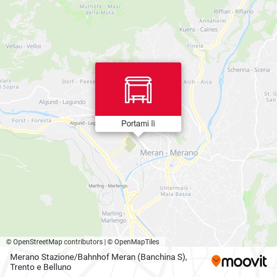 Mappa Merano Stazione / Bahnhof Meran (Banchina S)