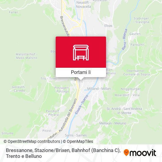 Mappa Bressanone, Stazione / Brixen, Bahnhof (Banchina C)