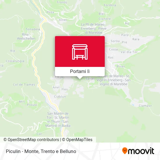 Mappa Piculin - Monte