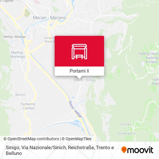 Mappa Sinigo, Via Nazionale / Sinich, Reichstraße