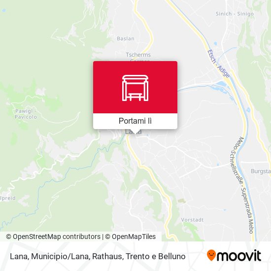 Mappa Lana, Municipio/Lana, Rathaus