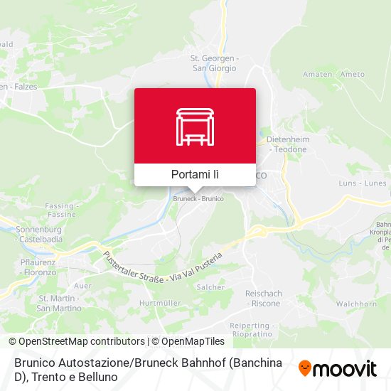 Mappa Brunico Autostazione / Bruneck Bahnhof (Banchina D)