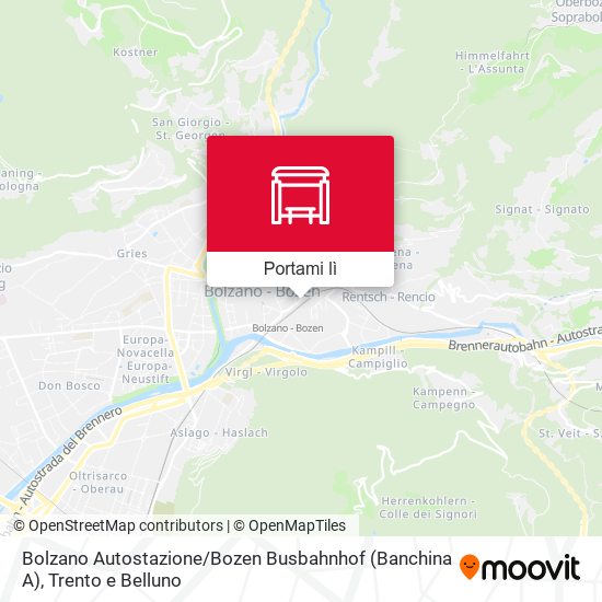 Mappa Bolzano Autostazione / Bozen Busbahnhof (Banchina A)