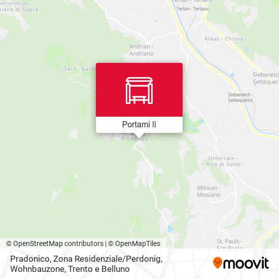 Mappa Pradonico, Zona Residenziale / Perdonig, Wohnbauzone