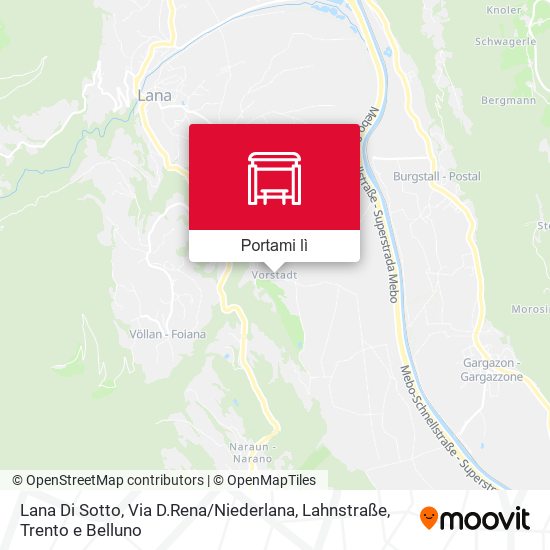 Mappa Lana Di Sotto, Via D.Rena / Niederlana, Lahnstraße
