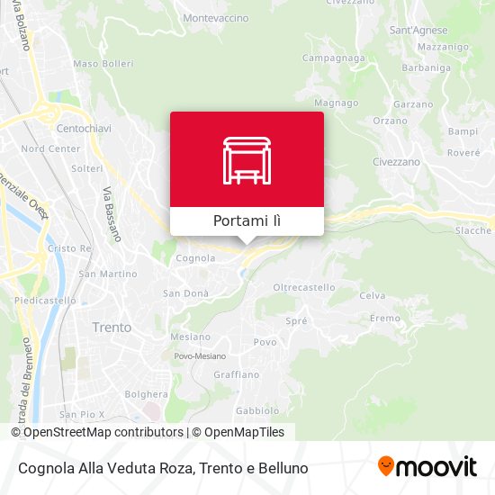 Mappa Cognola Alla Veduta Roza