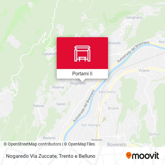Mappa Nogaredo Via Zuccate