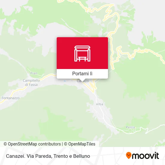 Mappa Canazei. Via Pareda