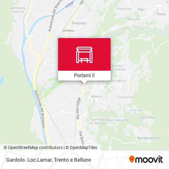 Mappa Gardolo. Loc.Lamar