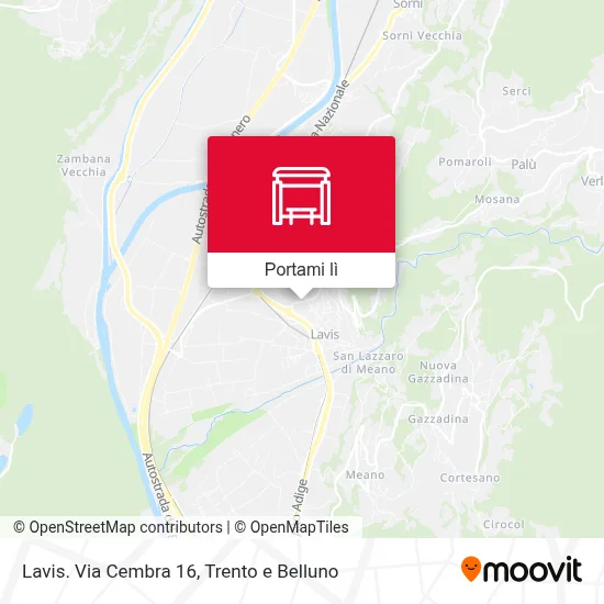 Mappa Lavis. Via Cembra 16