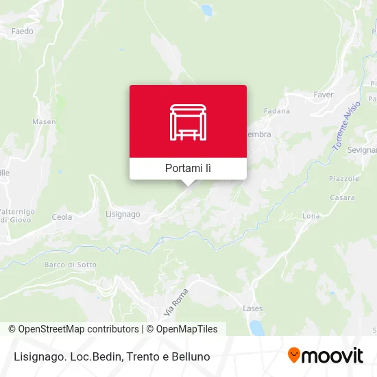 Mappa Lisignago. Loc.Bedin