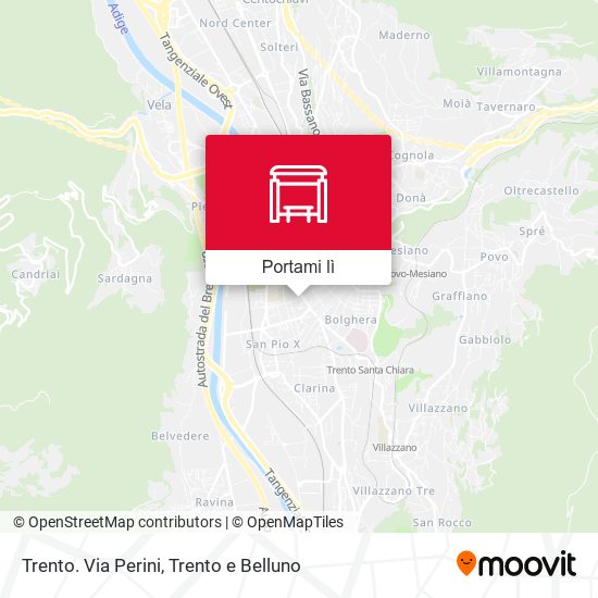Mappa Trento. Via Perini