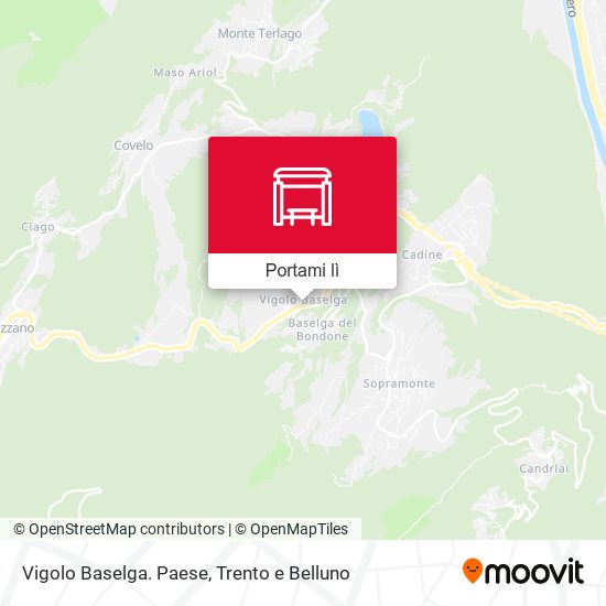 Mappa Vigolo Baselga. Paese