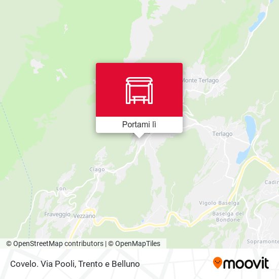Mappa Covelo. Via Pooli