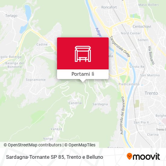 Mappa Sardagna-Tornante SP 85