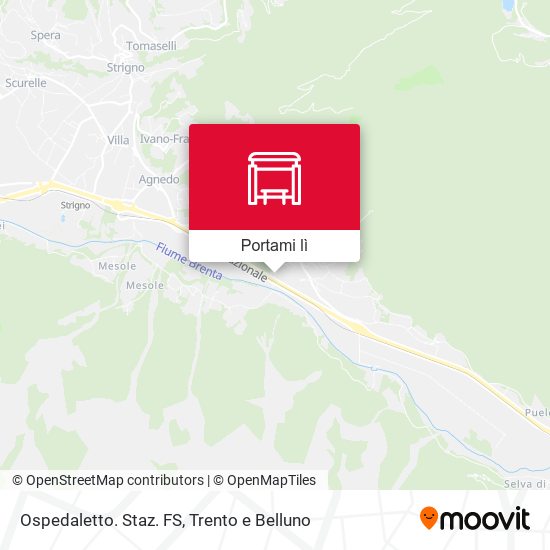 Mappa Ospedaletto. Staz. FS