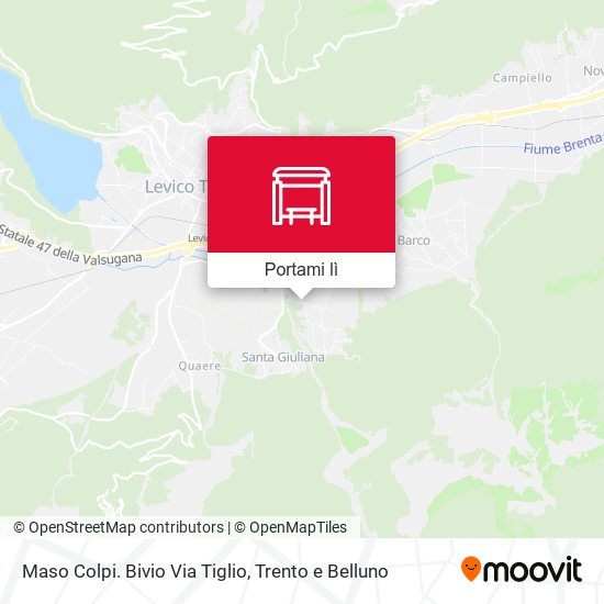 Mappa Maso Colpi. Bivio Via Tiglio