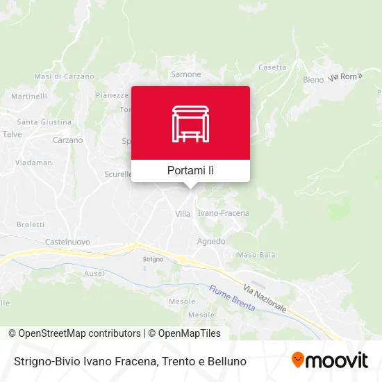 Mappa Strigno-Bivio Ivano Fracena