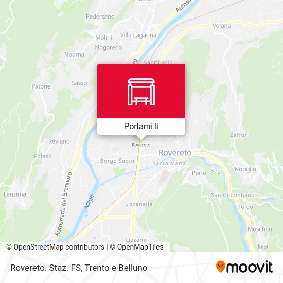 Mappa Rovereto. Staz. FS