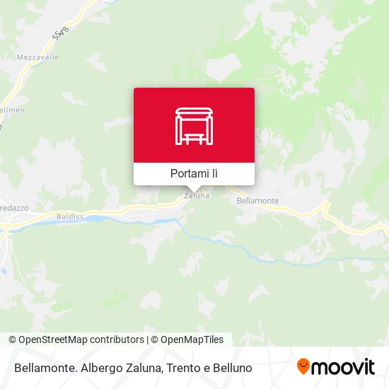 Mappa Bellamonte. Albergo Zaluna