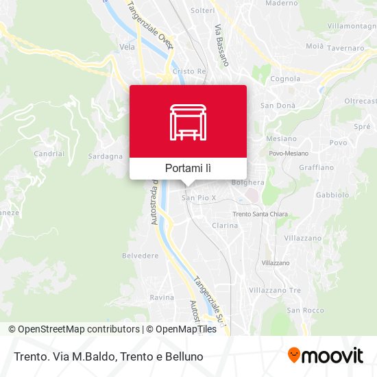Mappa Trento. Via M.Baldo