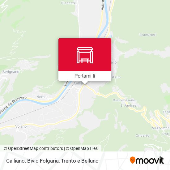 Mappa Calliano. Bivio Folgaria