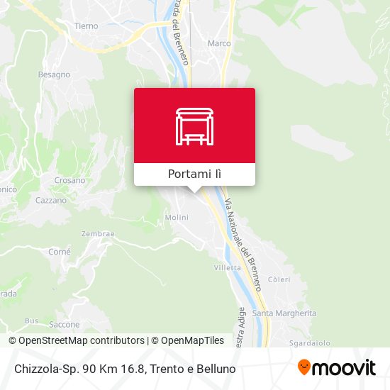 Mappa Chizzola-Sp. 90 Km 16.8