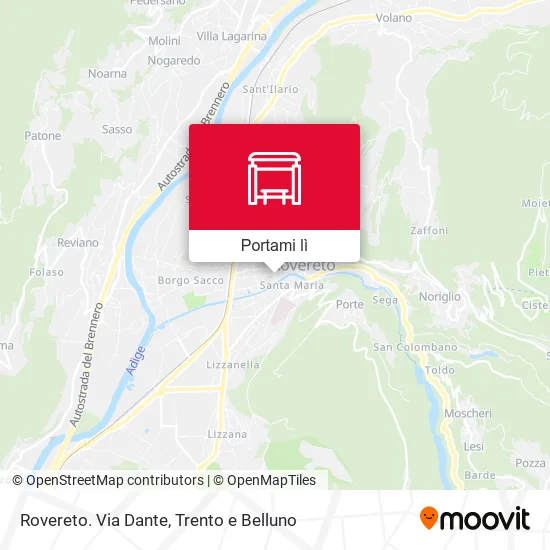 Mappa Rovereto. Via Dante