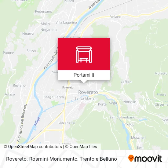 Mappa Rovereto. Rosmini-Monumento