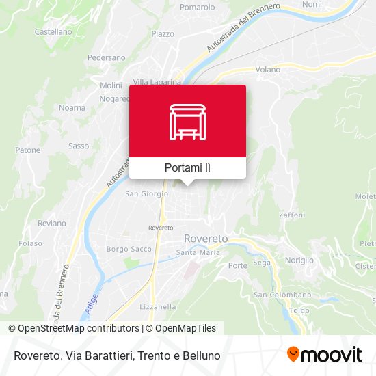 Mappa Rovereto. Via Barattieri