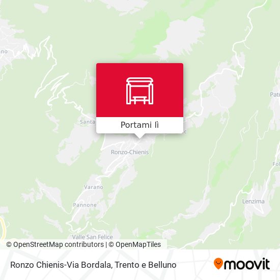 Mappa Ronzo Chienis-Via Bordala