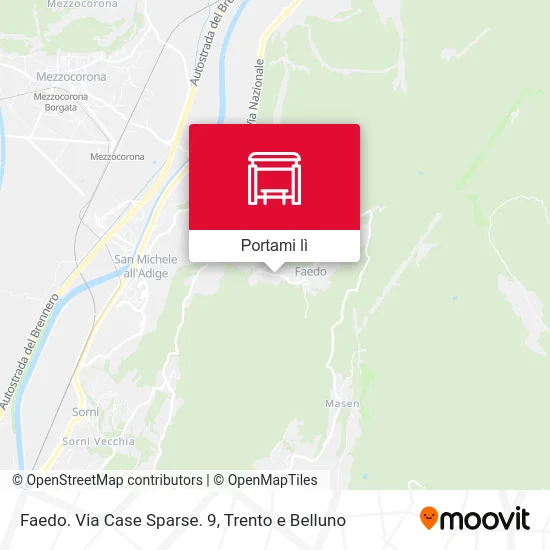 Mappa Faedo. Via Case Sparse. 9