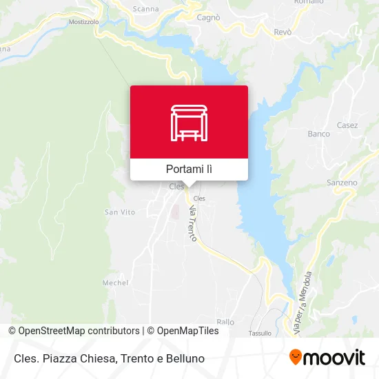 Mappa Cles. Piazza Chiesa