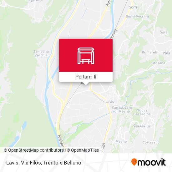 Mappa Lavis. Via Filos