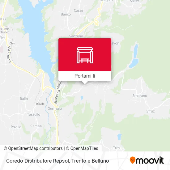Mappa Coredo-Distributore Repsol