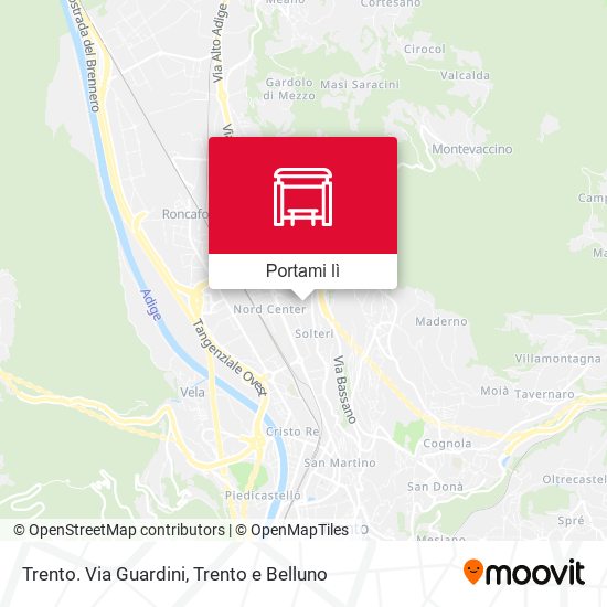 Mappa Trento. Via Guardini