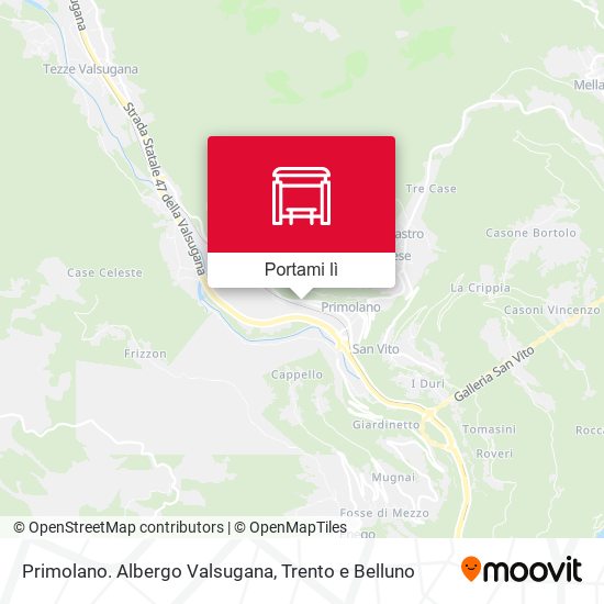 Mappa Primolano. Albergo Valsugana