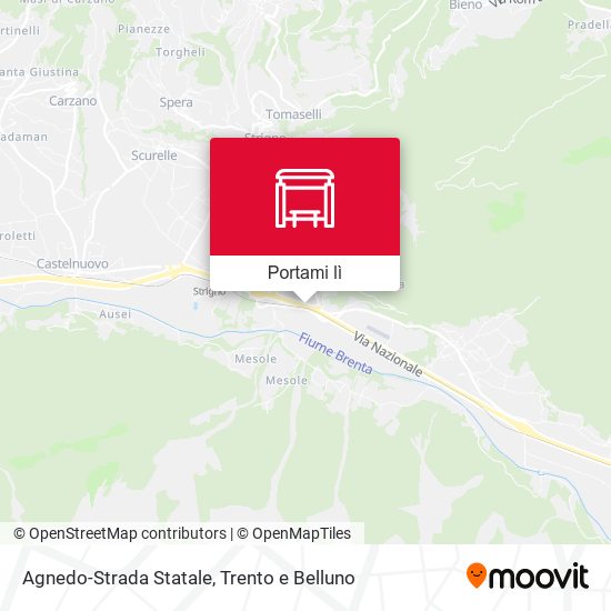 Mappa Agnedo-Strada Statale
