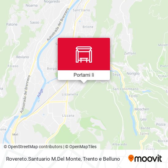 Mappa Rovereto.Santuario M.Del Monte