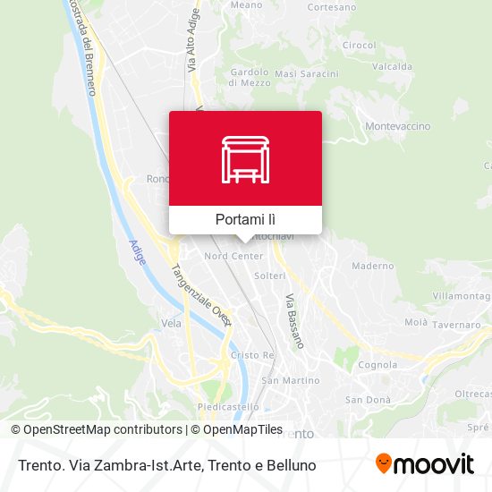 Mappa Trento. Via Zambra-Ist.Arte