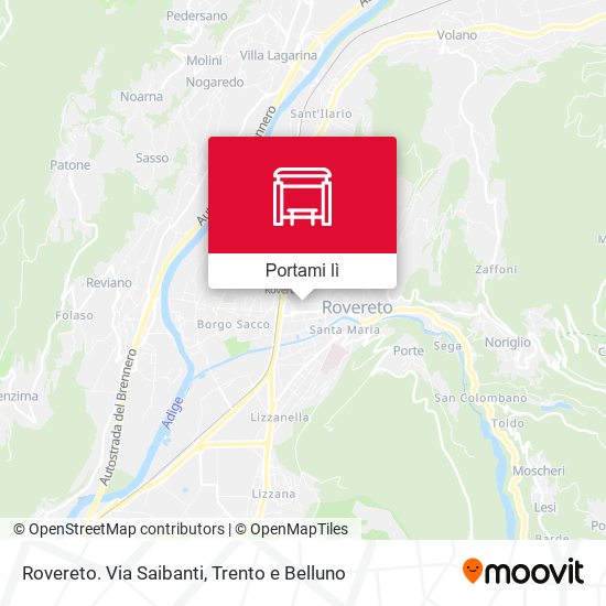 Mappa Rovereto. Via Saibanti