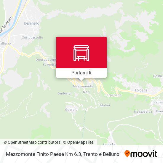 Mappa Mezzomonte Finito Paese Km 6.3