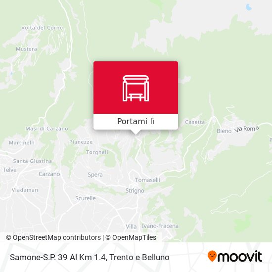 Mappa Samone-S.P. 39 Al Km 1.4