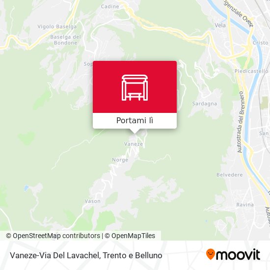 Mappa Vaneze-Via Del Lavachel