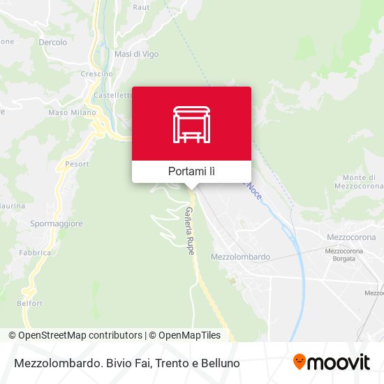 Mappa Mezzolombardo. Bivio Fai