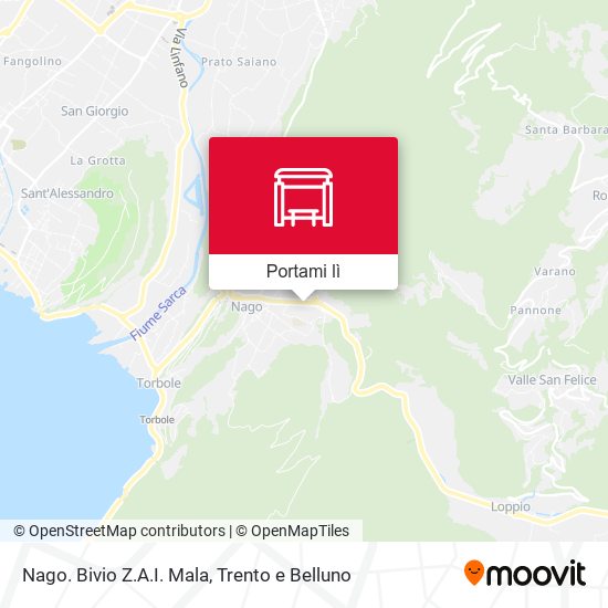 Mappa Nago. Bivio Z.A.I. Mala