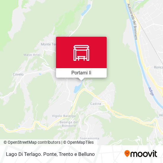 Mappa Lago Di Terlago. Ponte