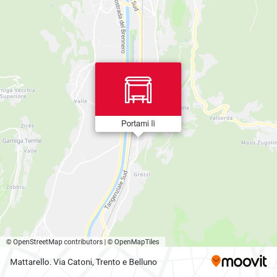 Mappa Mattarello. Via Catoni
