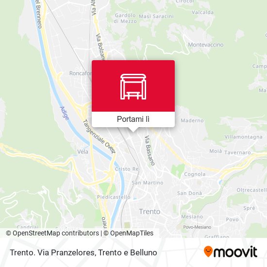 Mappa Trento. Via Pranzelores