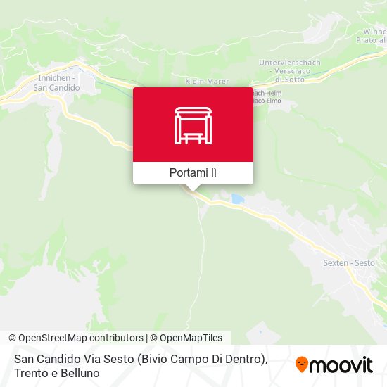Mappa San Candido Via Sesto (Bivio Campo Di Dentro)